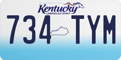 KY license plate 734TYM