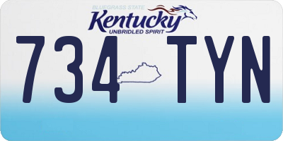 KY license plate 734TYN