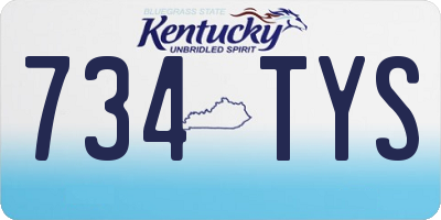 KY license plate 734TYS
