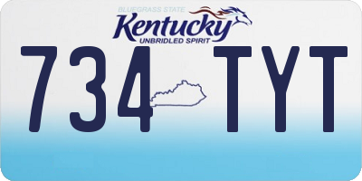 KY license plate 734TYT