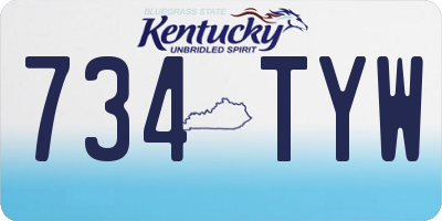 KY license plate 734TYW