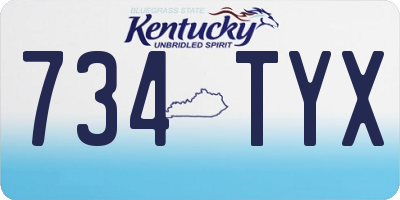 KY license plate 734TYX