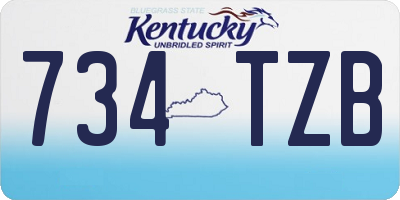KY license plate 734TZB