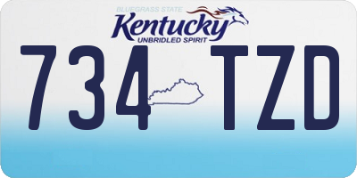 KY license plate 734TZD
