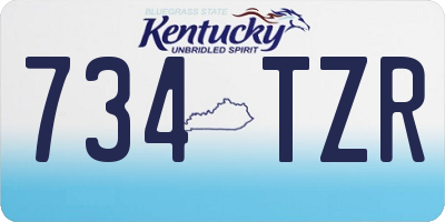 KY license plate 734TZR