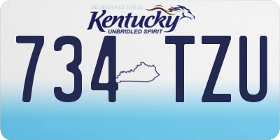 KY license plate 734TZU