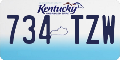 KY license plate 734TZW
