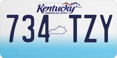 KY license plate 734TZY