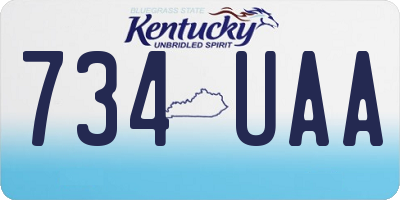 KY license plate 734UAA