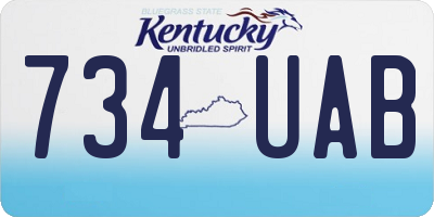KY license plate 734UAB