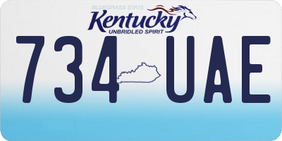 KY license plate 734UAE