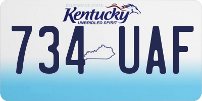 KY license plate 734UAF