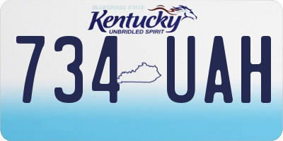 KY license plate 734UAH