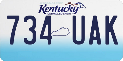 KY license plate 734UAK
