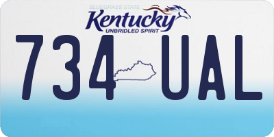 KY license plate 734UAL