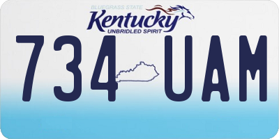 KY license plate 734UAM