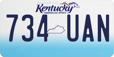 KY license plate 734UAN