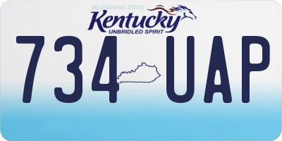 KY license plate 734UAP