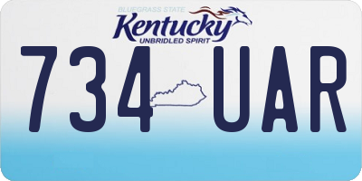 KY license plate 734UAR