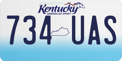 KY license plate 734UAS