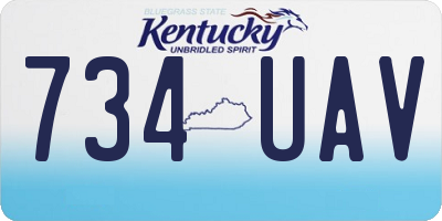 KY license plate 734UAV