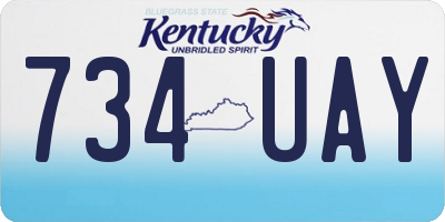 KY license plate 734UAY