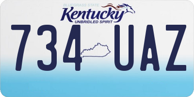 KY license plate 734UAZ