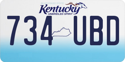 KY license plate 734UBD