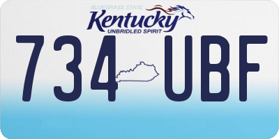KY license plate 734UBF