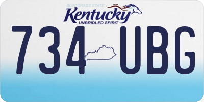 KY license plate 734UBG
