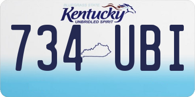 KY license plate 734UBI