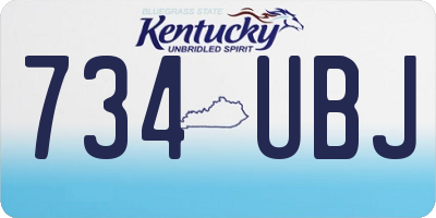 KY license plate 734UBJ