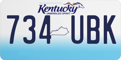 KY license plate 734UBK