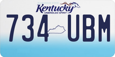 KY license plate 734UBM