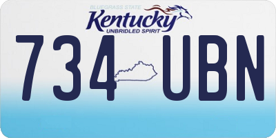 KY license plate 734UBN