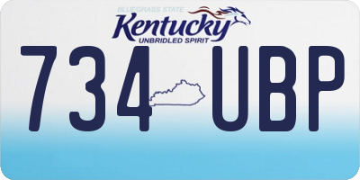 KY license plate 734UBP