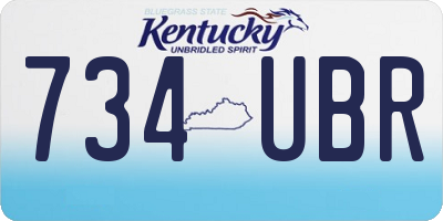 KY license plate 734UBR