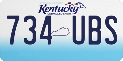 KY license plate 734UBS