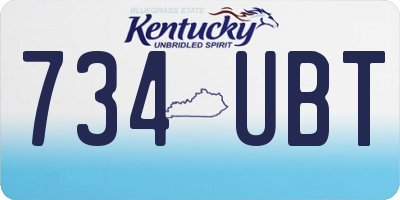 KY license plate 734UBT