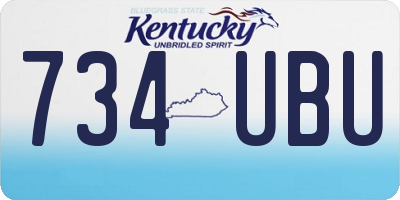KY license plate 734UBU