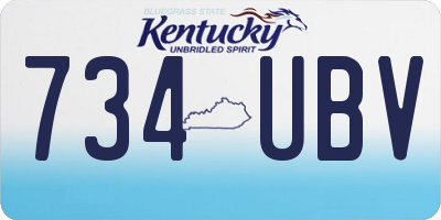 KY license plate 734UBV