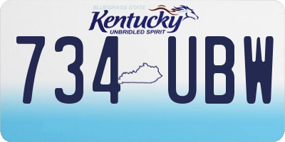 KY license plate 734UBW