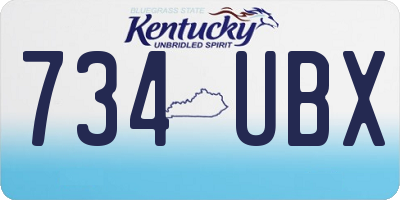 KY license plate 734UBX