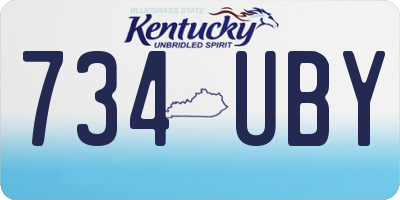 KY license plate 734UBY