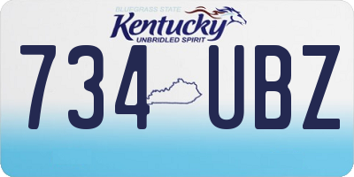 KY license plate 734UBZ