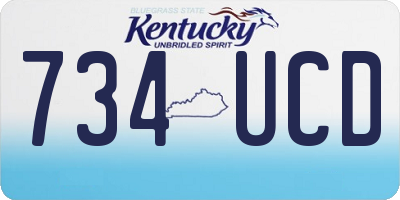 KY license plate 734UCD