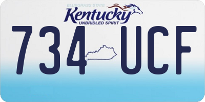 KY license plate 734UCF