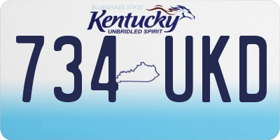 KY license plate 734UKD