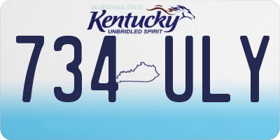 KY license plate 734ULY