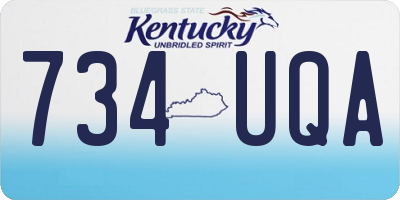 KY license plate 734UQA